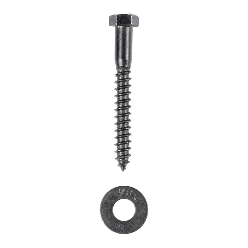 MAKERS BOLT 3/8 x 3 (50 Pack) Lag Screw Kit, 50 Screws and 50 Washers, Ceramic Black Ruspert Coating for Exterior Use, Meets ASTM A307 and ASME B18.2.1, Industrial/Commerical Grade by - Image 2